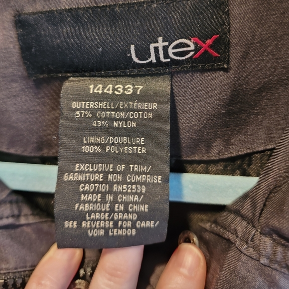 Utex Black Hooded Utility Jacket with Drawstring Waist - Picture 4 of 10